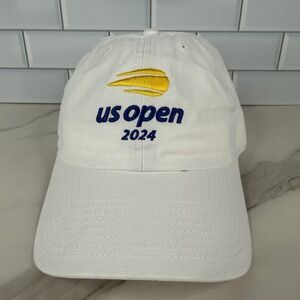 US Open 2024 Hat Cap Strap Back Mens One Size White Tennis J.P. Morgan